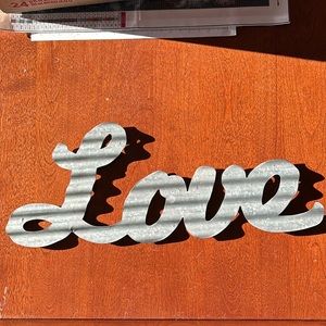 Love Galvanized Metal Sign - EUC